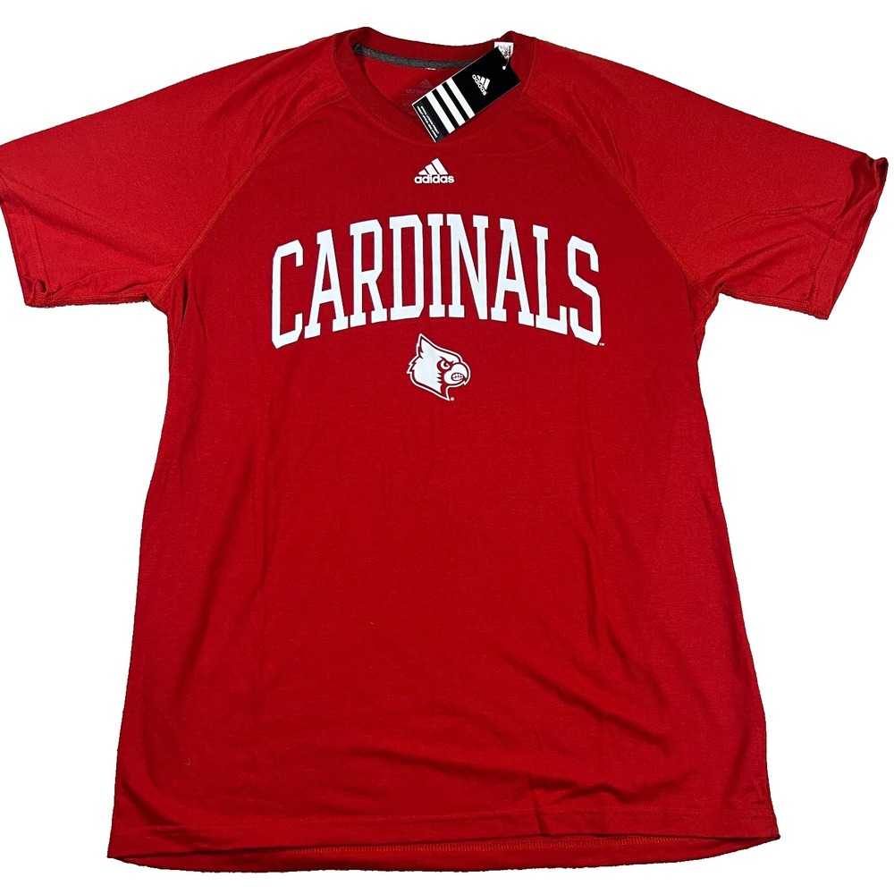 Adidas Mens Large Red NCAA Louisville‎ Cardinals Football Ultimate T-Shirt NWT